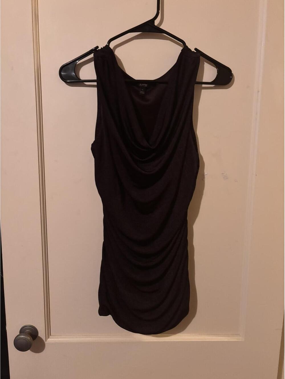 Apt. 9 Black Sleeveless Draped Ruched Top Size S